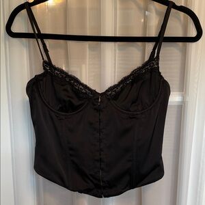 White Fox Boutique Black Lace Trim Chemise